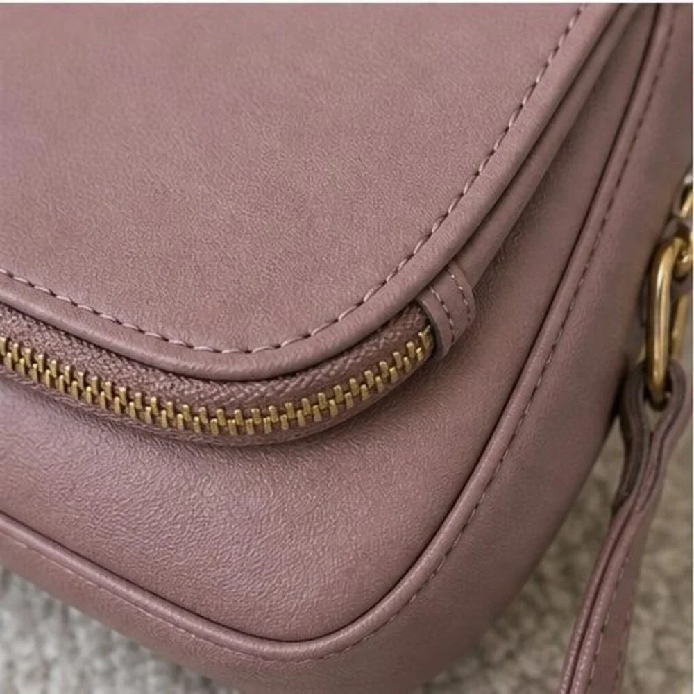 Camel Suede Crossbody Bag
